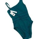 Bleu Rod Beattie Bleu by Rod Beattie Womens Ring Me Up One Shoulder Swimsuit Teal Size 4 NWT Photo 3