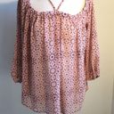 Say What? SAY WHAT OFF THE SHOULDER BLOUSE PINK & PURPLE MED Photo 1