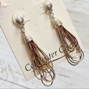 Coldwater Creek Vintage Sterling Silver Liquid Tri-Color Earrings Photo 0