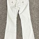 CAbi  343R Cream Mid Rise Flare Boot Cut Double Button Denim Jeans Sz 4 Photo 2