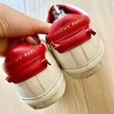 Givenchy White and Red Two Tone Court Leather Sneakers Photo 5