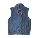 Dress Barn  Vintage Denim Jean Teacher School Zip Up Vest Large Photo 4