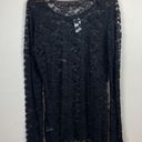 Maurice's  Blouse Top Womens XXL Black‎ Floral Lace Sheer Long Sleeve Slim Fitted Photo 6