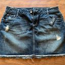 Apt. 9  Kohls Distressed Blue Jean Mini Skirt Denim Raw Edges Size 12 NWT Photo 0