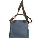 L.L.Bean  Blue Brown Canvas Small Utility Hiking Outdoor Travel Crossbody Bag Photo 1