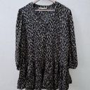 ZARA  || Bishop Sleeve Abstract Leopard Print Ruffled Dress Photo 2