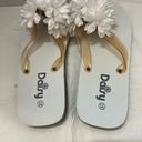 Daisy  Women's Flip Flop Wedged Heel Sandals‎ Two-tone White Size 11 Photo 1