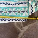 American Eagle  size Large fair isle oversized relaxed sweater ivory turquoise Photo 5