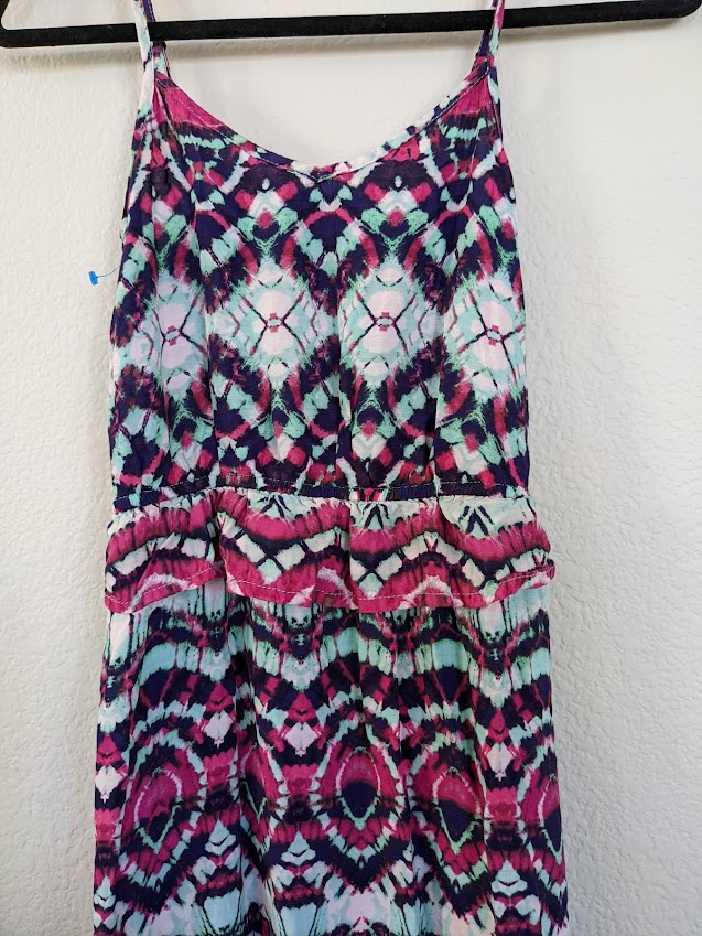 Mossimo Supply Co  Pink Tye Dye Casual Spring Summer Sun Dress, Small, Colorful Photo 3
