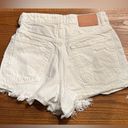 ZARA  White Cotton Denim High Waist Distressed Frayed Jean Shorts Size 2 Photo 6