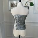 MKM Designs Vintage 80s  Silver Sequins Tube Top L Photo 2