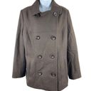 Anne Klein  Brown Double Breasted Short Length Wool Blend M Lined Peacoat Photo 0