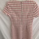 Bebop : Pink/white short sleeve, midi tweed inspired dress- size Medium Photo 6