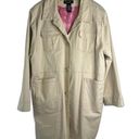 Denim & Co  Cream Lightweight Lined Trench Coat w/ Pockets Size 1X Photo 0