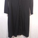 Everlane  Luxe Cotton Button Front Shirt Dress Large Black Collared Long Sleeve M Photo 5