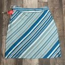 Anne Klein NWT  Blue and White Striped 100% Silk Flared Lined Career Skirt Size 8 Photo 1