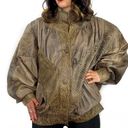 Vera Pelle  Italian Leather Dolman Jacket Brown Textured Casual Jacket Medium Photo 0