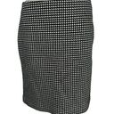 J. McLaughlin  Size 6 Pencil Skirt Black White Lined Knit Zip Houndstooth A-Line Photo 0