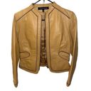 Anne Klein Anne‎ Klein 100% Leather Yellow Zipper Jacket​ Photo 1