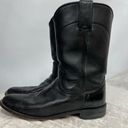 Justin Boots  Black leather Roper Size 6.5B vintage Photo 2