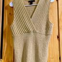 August Silk  size XL gold knit wrap-front sleeveless top Photo 0