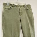 J.Jill  Denim Jeans Womens 12 Olive Green Cropped Authentic Fit Fringe Hem Photo 2