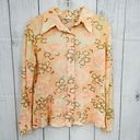 American Vintage Shirt Rack MEDIUM  Floral Shirt peach orange womens button up Photo 0