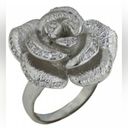 Krass&co Vera &  Brass Silver Tone & Clear Cubic Zirconia Flower Ring (5) Photo 0