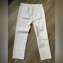 Pistola  High Rose Denim Cropped Jeans Frayed Hem White Size 29 Photo 10