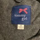 Tommy Hilfiger Tommy Girl Y2K Striped Hooded Zip Jacket Cardigan Sweater Gray Purple Top Bow Photo 3