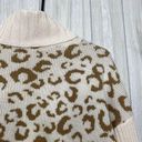 Nine West  Ribbed Leopard Animal Print Turtleneck Sweater size L Large Photo 8