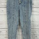 No Bo  Juniors SZ 15 Jeans Seamed Ankle Button-Fly Acid Wash Stretch High-Rise Photo 0