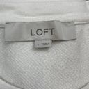 The Loft  White Ruffle Long Sleeve Oversized Crew Neck Pullover Sweatshirt Top Size L Photo 4