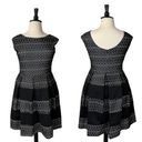 Tiana B . Fit & Flare Party Dress Cap Sleeves Black Illusion Lace Women’s 14 Photo 10