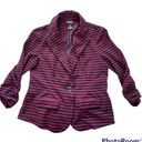 Soho Apparel  Ltd. Women's Medium Maroon and Black Striped Blazer Photo 0