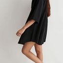 Madewell  Crinkle Cotton Gauze Swim Cover-Up Mini Shirt Dress Black XXS NJ976 New Photo 2