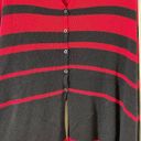 Chico's Chico’s Red Black Striped Button Down Poncho Ruana Size Small Photo 1