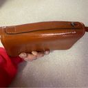 Melie Bianco  Brown Patent Vegan Preppy Minimalist Old Money Clutch Bag Photo 4