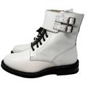 ALLSAINTS  Brigade White Leather Combat Buckle Lace Up Ankle Strap Boot EU 36 Photo 5