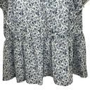 Madewell   Georgette Ruffle-Sleeve Peplum Top Blue & White EUC Size Medium Photo 4