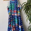 Badgley Mischka Belle  Dress Womens 0 Blue Fringe Summer Party Formal Midi Photo 0