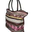 Antik Kraft  Brown Floral Embroidered Sequins Beaded Tapestry Oversized Tote Bag Photo 3