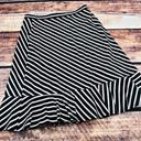 Talbots  Ruffle Knee Length Midi Wrap Skirt Black White Striped Small Stretch Photo 9