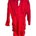 ZARA NEW  Satin effect Draped Mini dress size S Red Photo 4