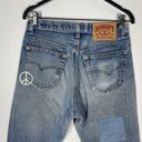 Madhappy  Sz 30 M Vintage Levis Denim Patchwork Distressed Jeans Straight Leg Photo 4