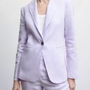 Mango ✨NEW✨  Blazer suit 100% linen Light Pastel Lilac Size 2 Photo 1