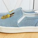 Sam Edelman  Evelina Sequin Beaded Pineapple Lemon Slip On Sneakers Blue 8 Photo 2