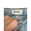 Pistola  Womens Jeans Charlie Straight Hi-Rise Button Fly Destroyed Knee Blue 30 Photo 4