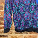 Vintage Blue Cape Cod Sportswear  Purple Floral Long Sleeve Knit Top Size Medium Photo 2