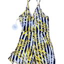 Luxxel  Romper Leaf Print Yellow Black White Stripe Women's Size Small Photo 2